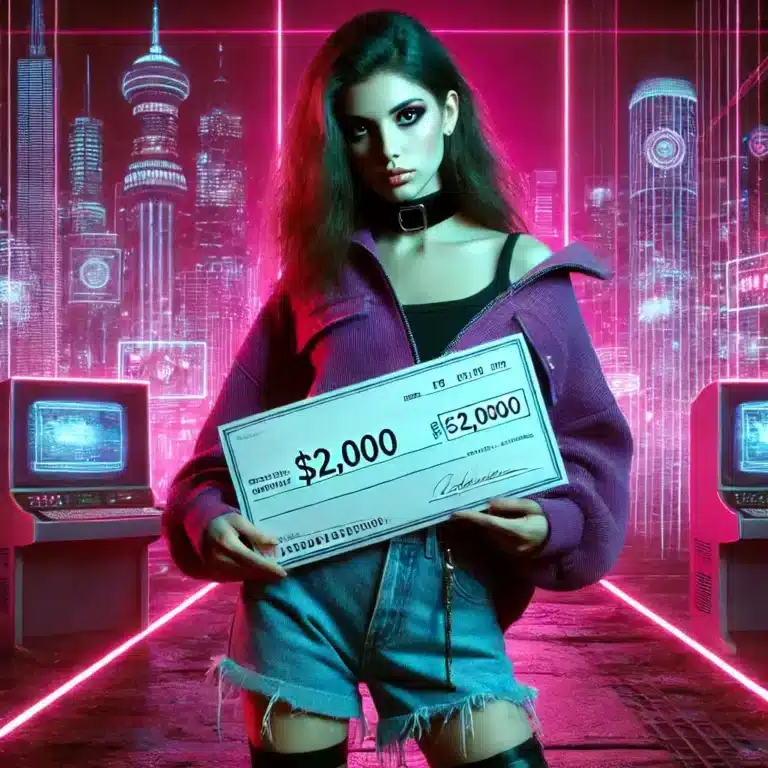 n a neon-drenched, cyberpunk city, a young woman named Ava found herself standing at the edge of a life-changing decision. After years of saving, she finally put down a $2,000 escrow deposit on her dream property. As she held the check under the glowing magenta lights, she couldn’t shake the feeling that something was off. The city buzzed around her, its digital interfaces flashing with information, but all she could focus on was the uncertainty of what lay ahead. At closing, Ava faced an unexpected twist—a betrayal that threatened to shatter her dreams. But in this high-tech world, where nothing is as it seems, Ava would need to outsmart the system to secure her future.